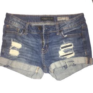 Aeropostale ripped jean shorts 2 in teens